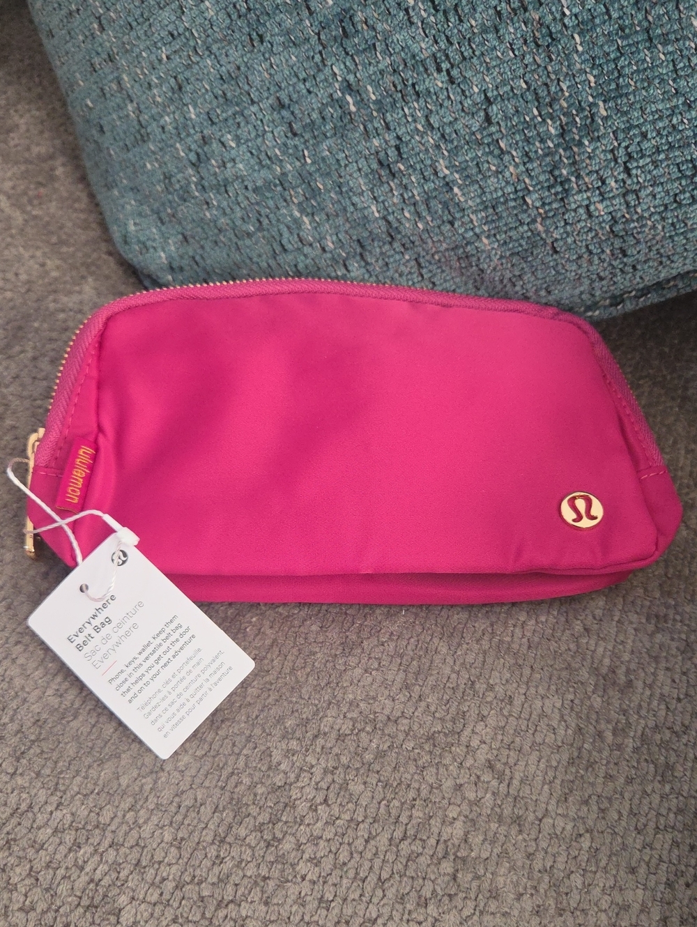 NWT Lululemon Everywhere Belt Bag 1L – Sonic Pink with Gold Hardware